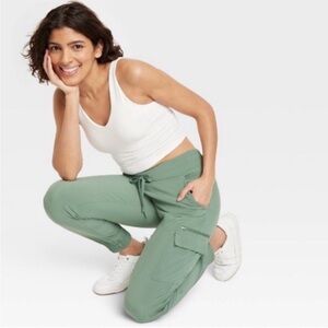 All in Motion Target Green Cargo Jogger Pants Size Large Athletic Lounge
